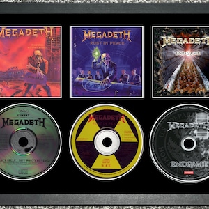 Megadeath | Peace Sells..But Who&#39;s Buying? | Rust In Peace | End Game | Retro Triple CD Wall Display | Frame Not Included |