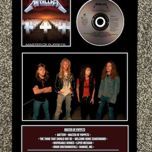 Metallica | Master Of Puppets | Retro Mounted CD Wall Display | Frame Not Included |