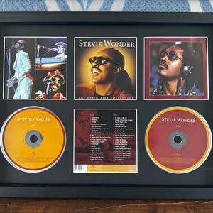 Stevie Wonder | The Definitive Collection | Retro Double Mounted CD Wall Display | Frame Not Included |