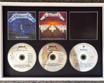Metallica | Ride The Lightning | Master Of Puppets | The Black Album | Retro Triple CD Wall Display | Frame Not Included |