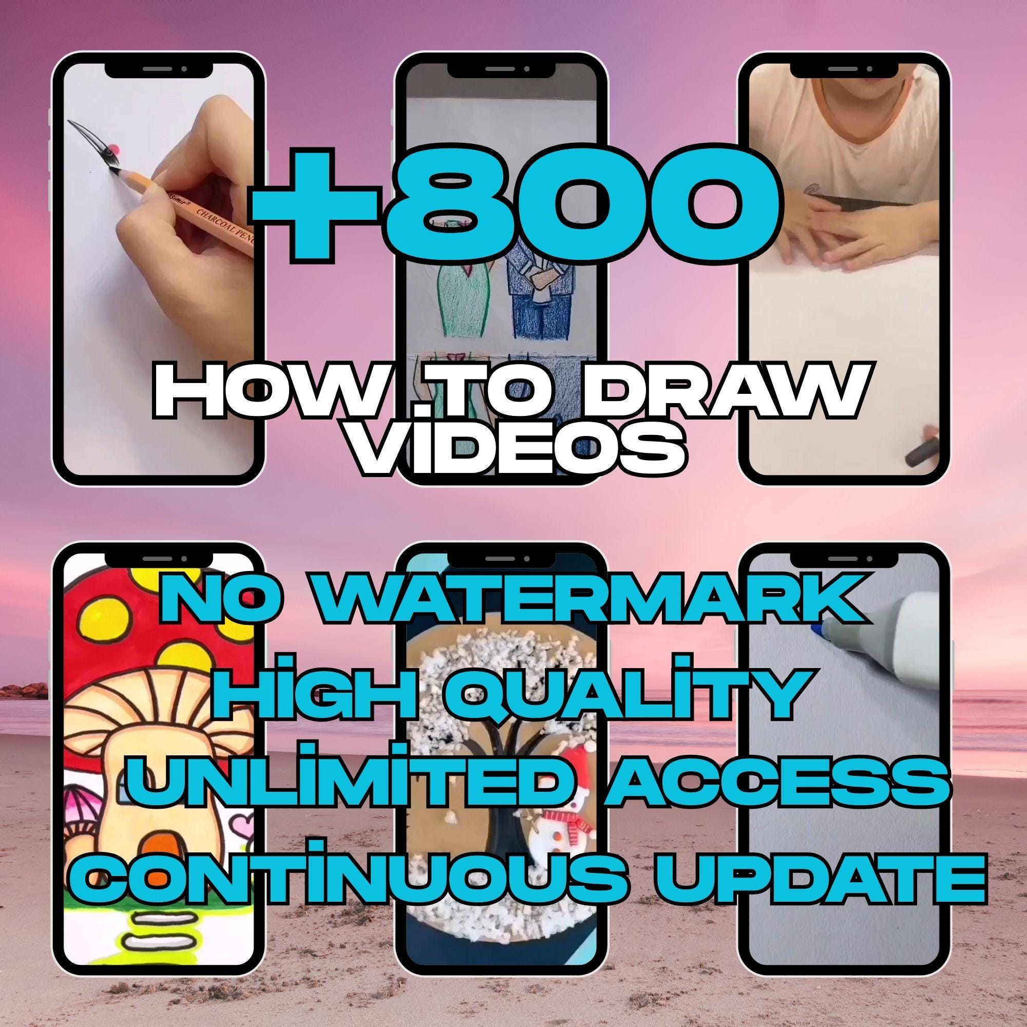Video Tutorial For Drawings 800+ How to Draw Videos: Step-by-step Tutorials (digital Download) - Etsy