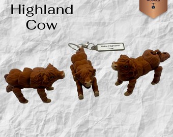 Pawfect Pets Highland Cow, 3D Printed Pet Keychain – Can be Personalized, Pet Lover Gift, Collectable Keepsake
