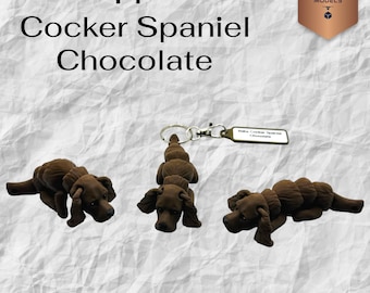 Pawfect Pets Cocker Spaniel Chocolate, 3D Printed Pet Keychain – Can be Personalized, Pet Lover Gift, Collectable Keepsake
