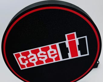 Case IH Retro Inspired LED Lightbox – 3D Printed Tractor Logo Lamp, Farmhouse Décor, Gift for Farmers & Tractor Fans, Hanging type