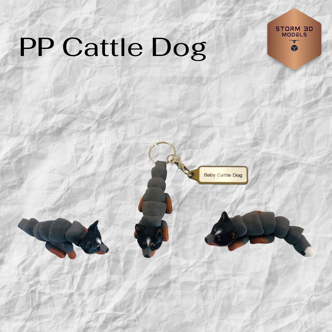 Pawfect Pets Cattle Dog, 3D Printed Pet Keychain – Can Be Personalized ...