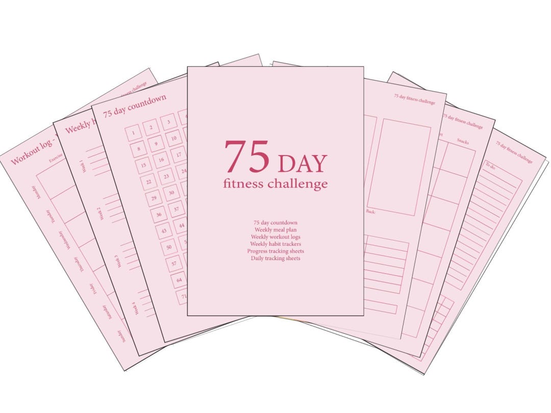 75 Day Fitness Challenge - Habit Tracker - Etsy