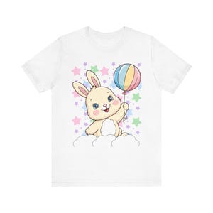 Balloon Bunny T-Shirt｜バルーンを持った可愛いウサギのTシャツ