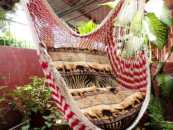 Bulico Red and White Hammock Chair