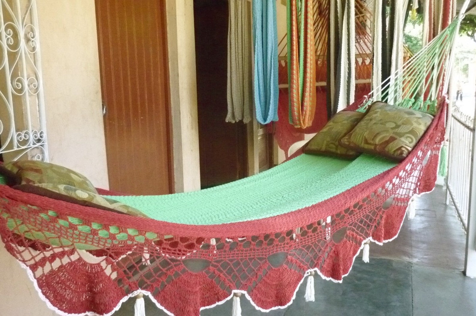 Beautiful Two Colors Double Hammock Handwoven Natural Cotton Etsy