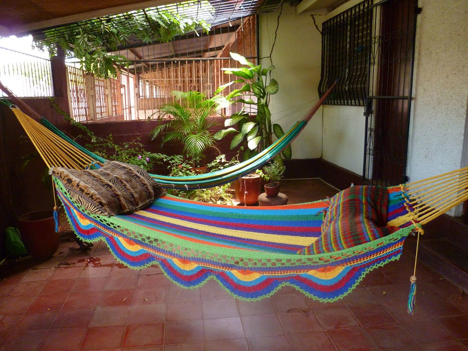 Yellow Multicolor Hammock Double Hammock Handwoven Simple Etsy