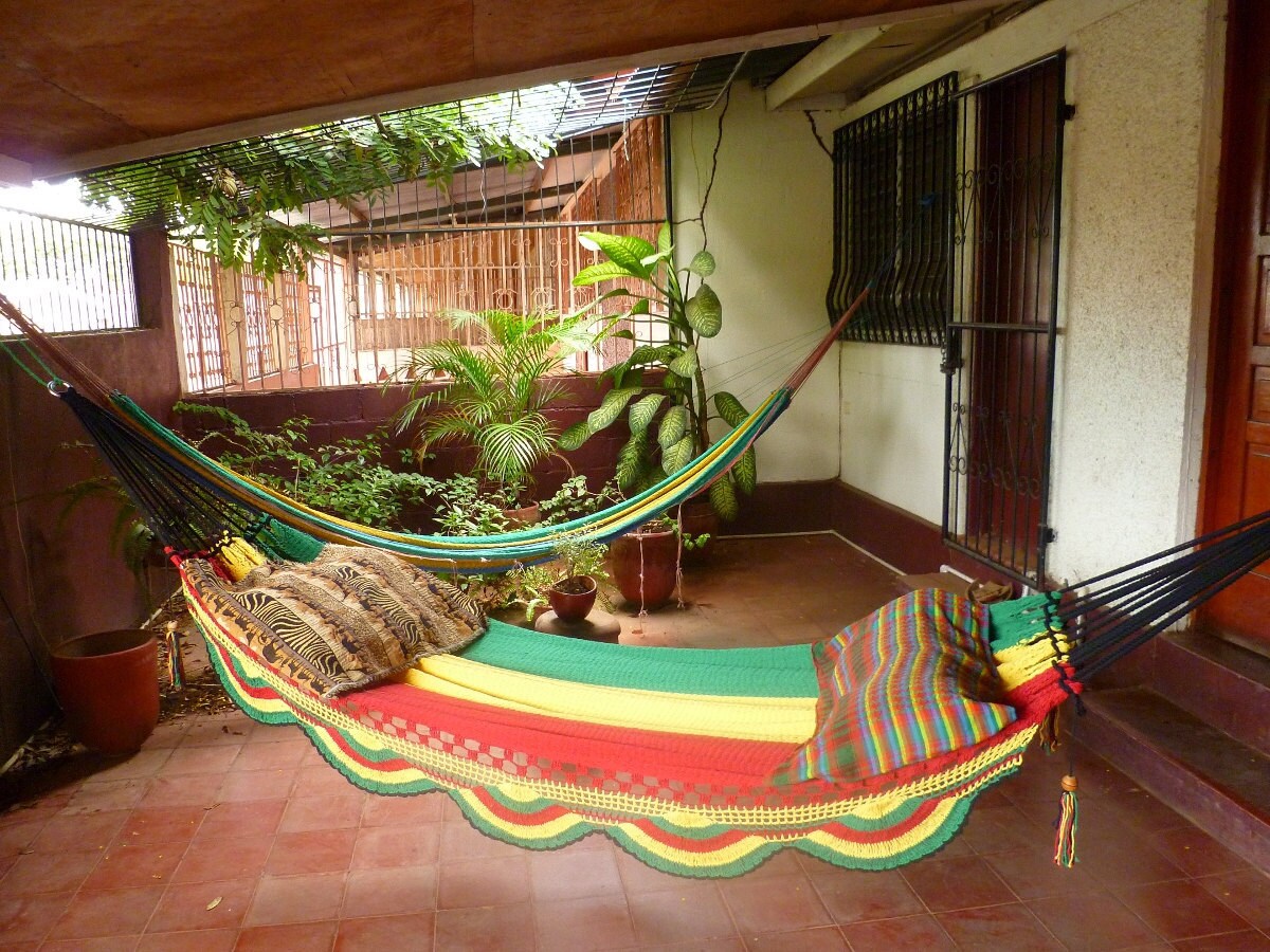 Rastafari Colors Two Double Hammock handwoven Natural Cotton Etsy