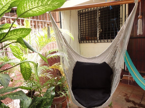 Grey Color Sitting Hammock Hanging Chair Natural Cotton and | Etsy