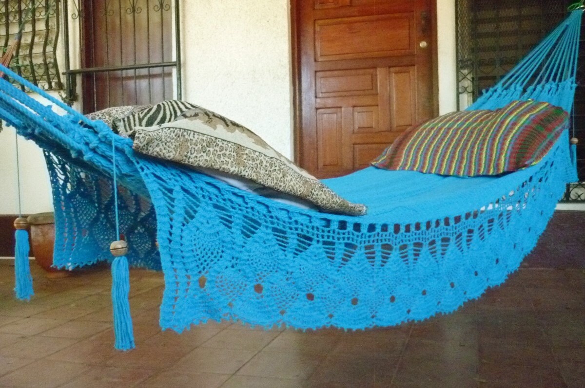Turquoise Double Hammock handwoven Natural Cotton with Bell Etsy