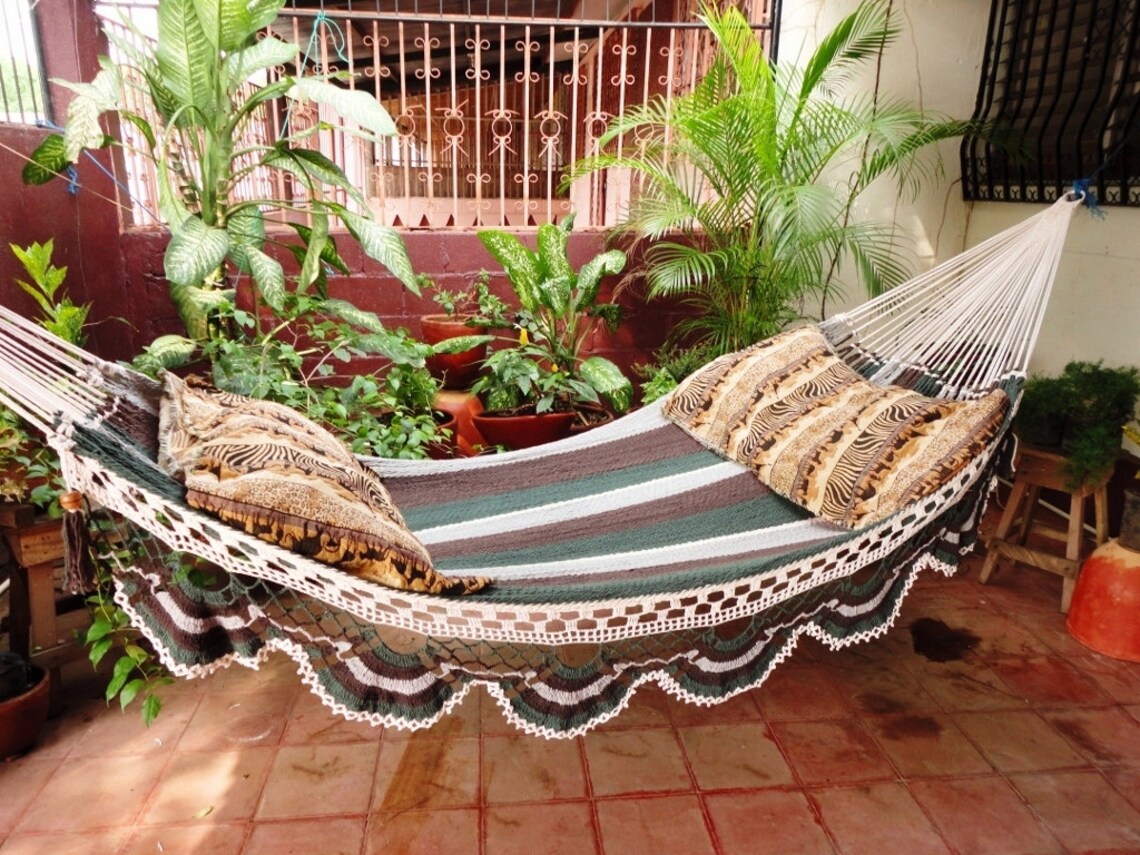 Dark Colors Jumbo Size Hammock handwoven Natural Cotton Etsy
