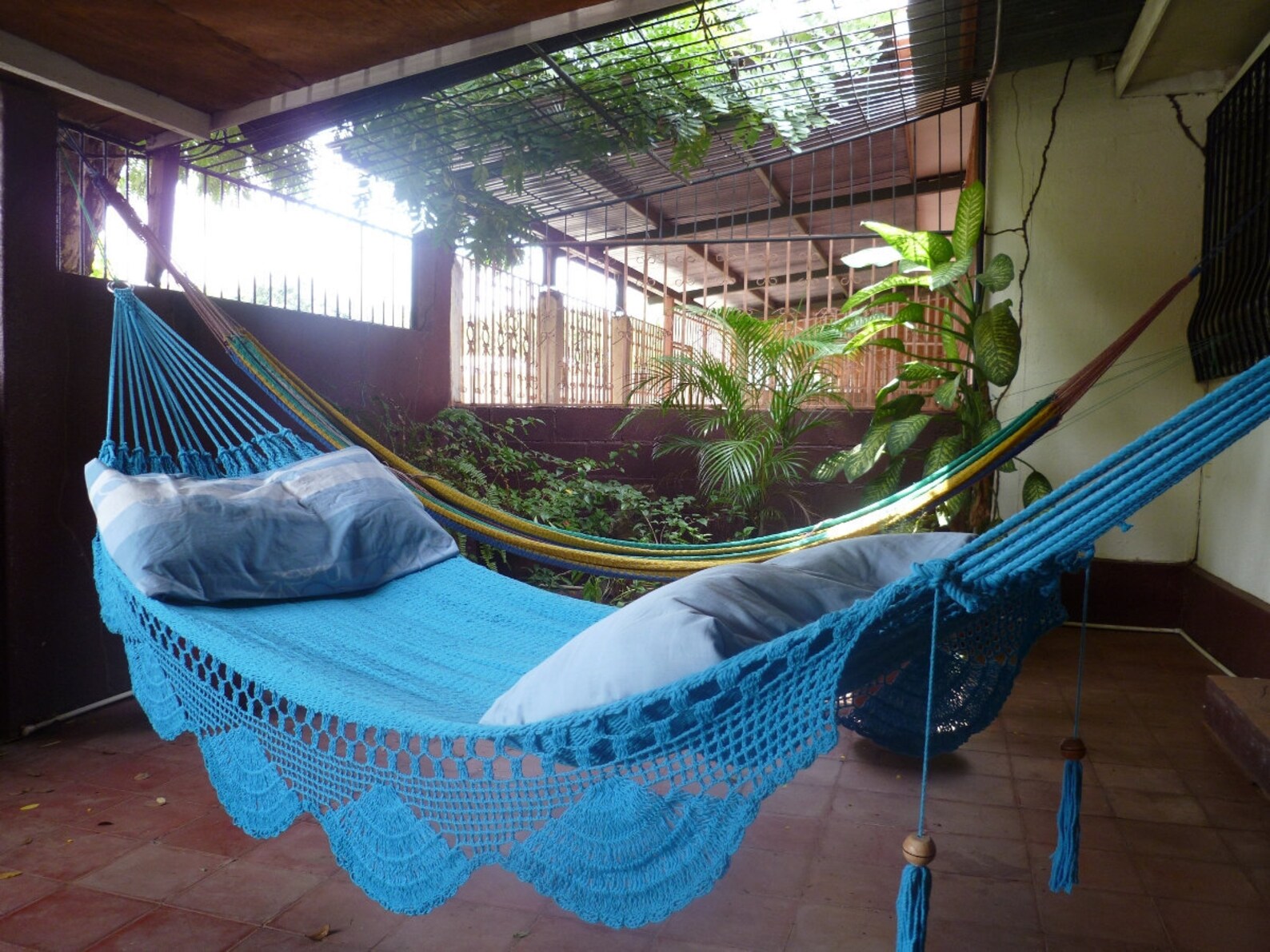 Turquoise hammock Double Hammock hand-woven Natural Cotton | Etsy