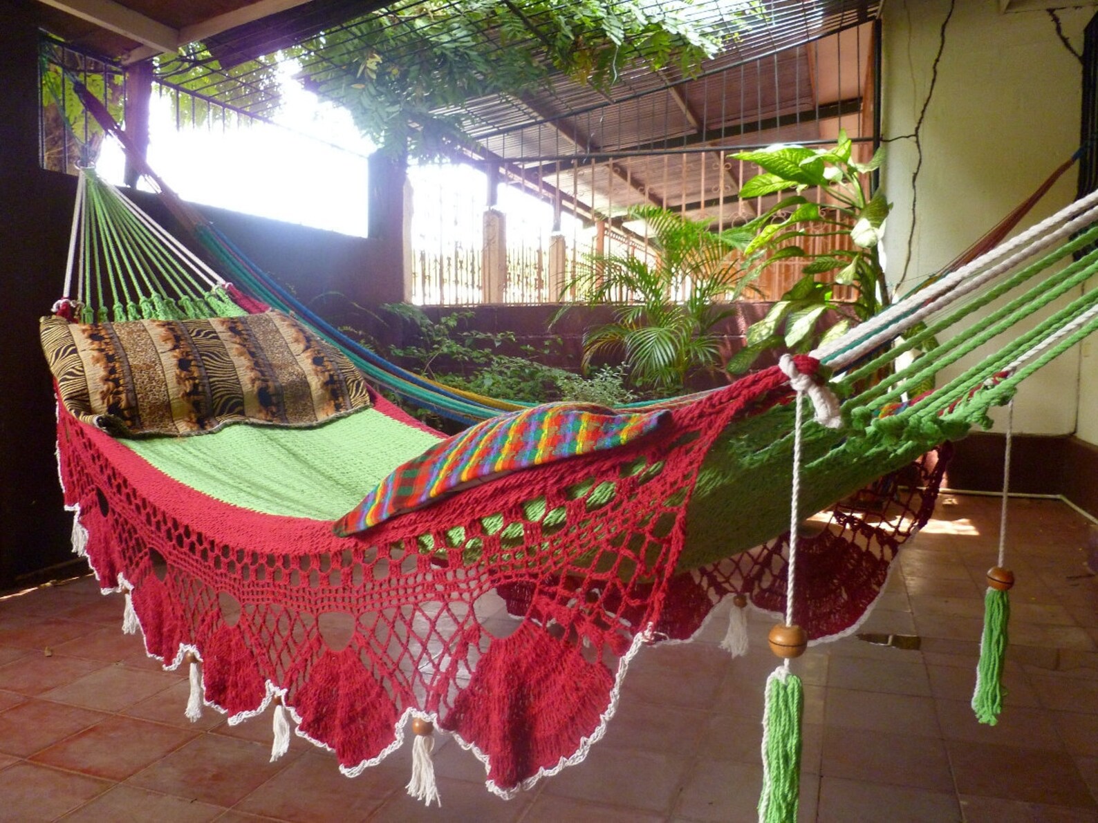 Beautiful Two Colors Double Hammock Handwoven Natural Cotton Etsy