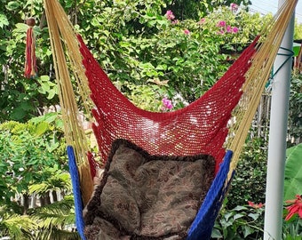 Red, Yellow , Blue Sitting Hammock, Hanging Chair