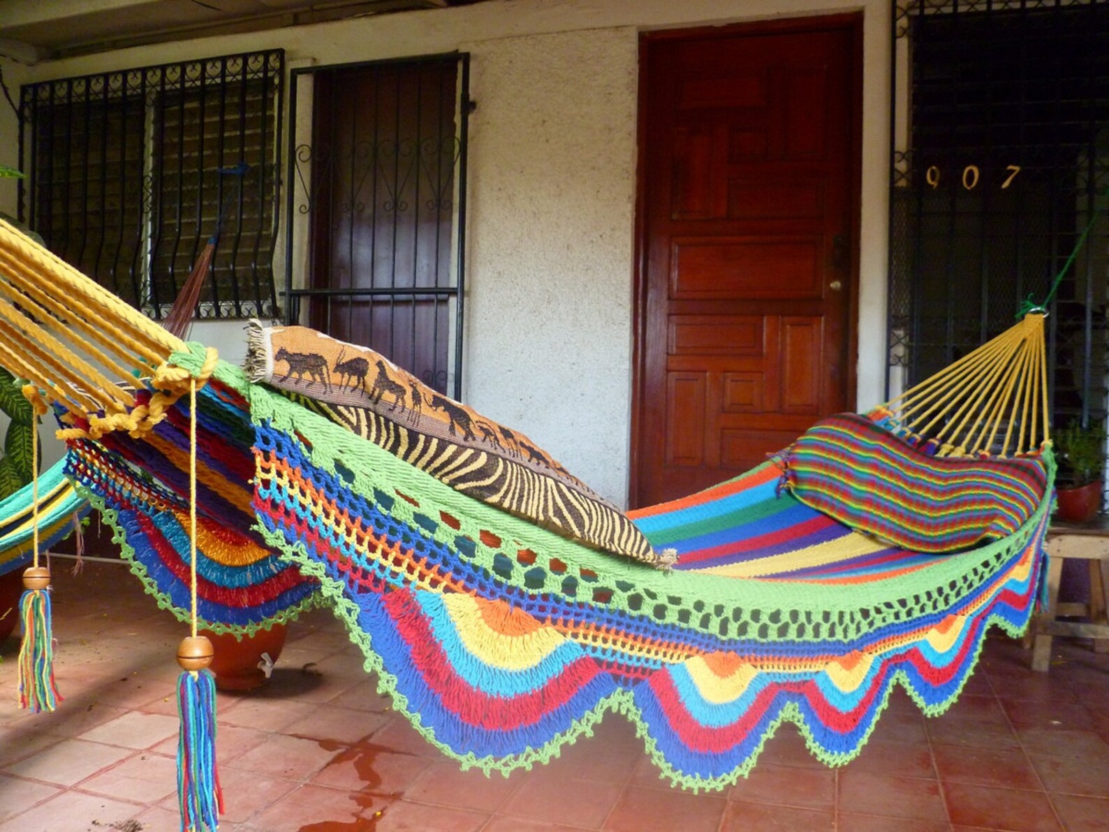 Yellow Multicolor Hammock Double Hammock Handwoven Simple Etsy