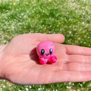 Cute clay Kirby figurine, handmade