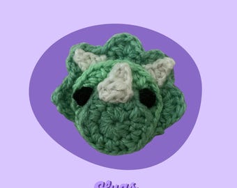 Crochet Triceratops Applique Pattern: Beginner Friendly (PDF Pattern)
