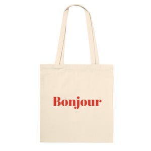 Bonjour Premium Stoffbeutel natur/rot