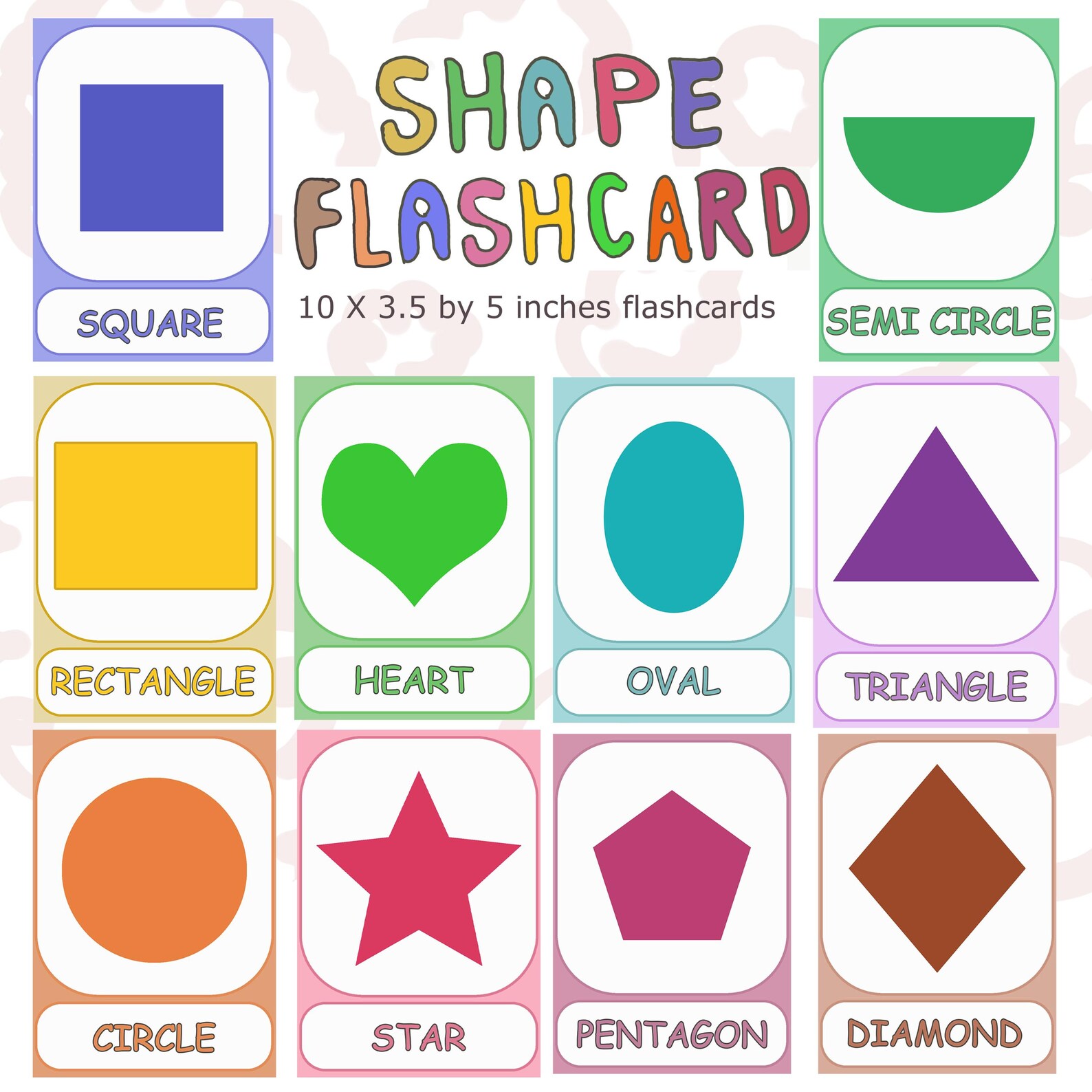 Shape Flashcards for Kids | Printable Shapes Learning Cards | Preschool ...