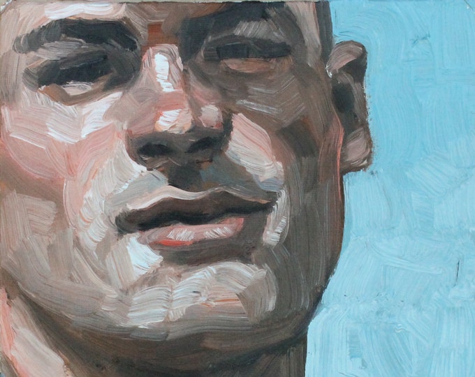 Rugged Young Person in Their Mid 20s, oil on canvas panel 8x10 inches by KennEy Mencher