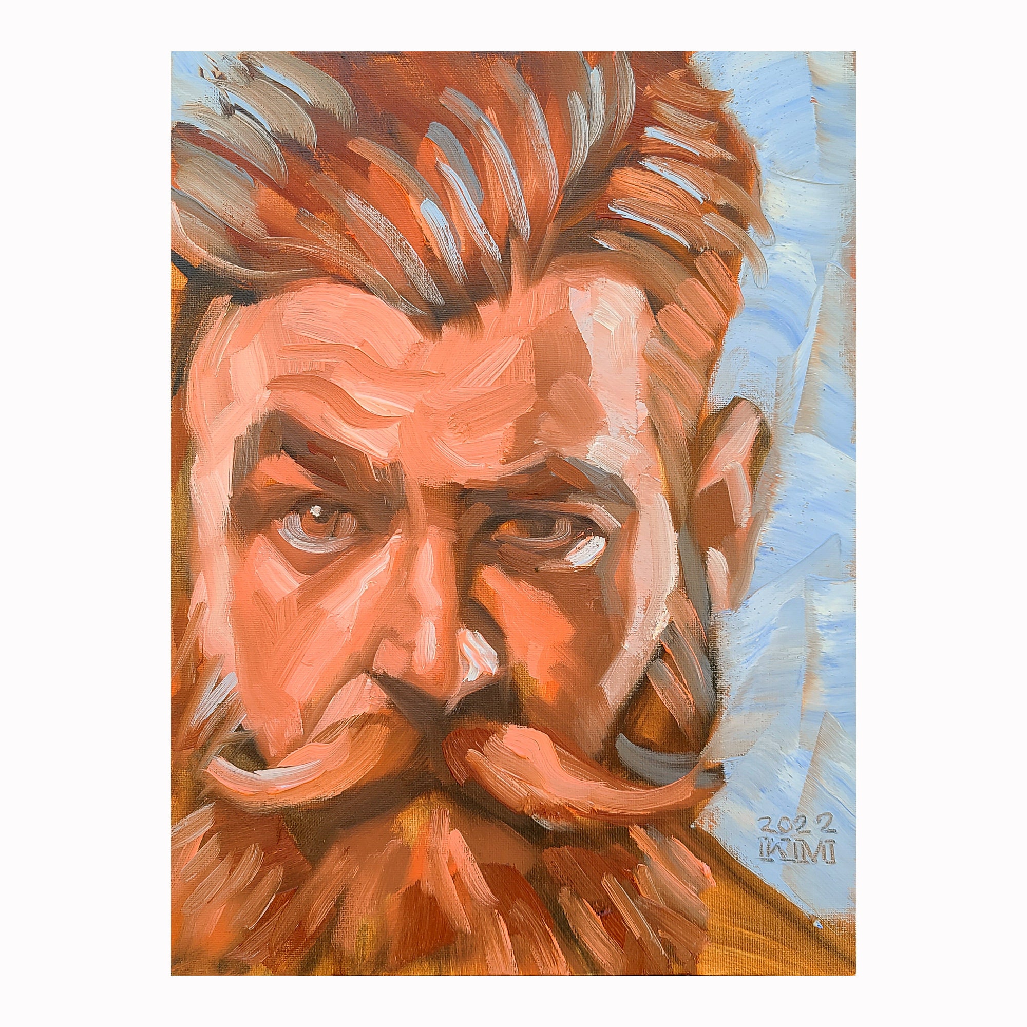 Mephisto with a Raised Eyebrow, Handlebar Mustache, and a Beard, 12x16