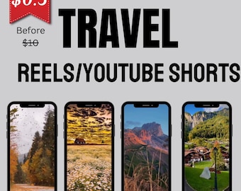500+ Faceless Travel Reels Bundle, Videos, Faceless Marketing, Faceless Video, Travel Reels, Digital Marketing, MRR/PLR, Canva, Gift for her