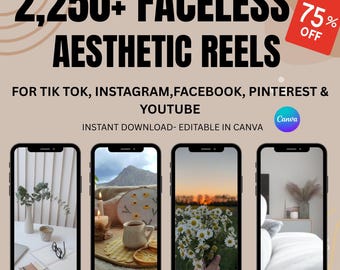 2,250+ Faceless Reels Bundle | Aesthetic Stock Videos for Instagram | PLR MRR Resell Rights | Luxury Reels for Content Creators, Facebook