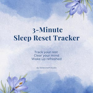 Tracker voor slaapreset van 3 minuten | Afdrukbaar slaaplogboek, wekelijkse reflectie en maandgrafiek | Digitale wellness-pdf | Amerikaanse brief