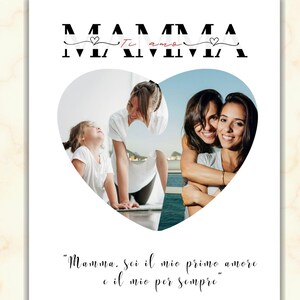 Cadeau de fête des mères avec collage photo personnalisable A4 et impression 8x10, idée cadeau de lancement pour maman