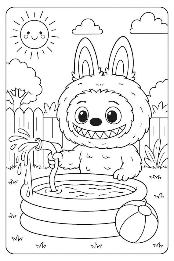 Páginas para colorir Labubu para imprimir – 10 páginas fofas de