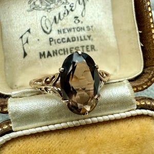Vintage Solitaire Smoky Quartz Ring | 9ct Solid Yellow Gold | Size UK K | US 5.25 | EU 48.5 | Fully Hallmarked 1976