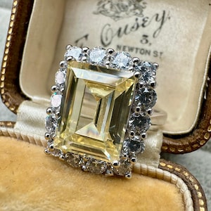 Vintage Style Cocktail Ring | Sterling Silver | Size UK N 1/2 | US 7 | EU 52 | Hallmarked 925