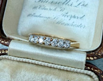 Vintage Diamond Enternity Ring | 9ct Yellow Gold | UK M | Fully Hallmarked