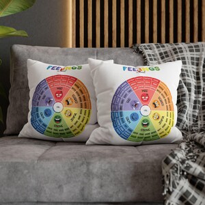 Emotions Wheel Pillow Cover, Feelings Wheel, Feelings Chart Kids, Calm Down Corner, SEL Classroom Decor, Therapy Gift image 4
