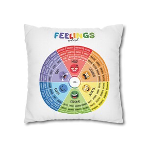 Emotions Wheel Pillow Cover, Feelings Wheel, Feelings Chart Kids, Calm Down Corner, SEL Classroom Decor, Therapy Gift image 7
