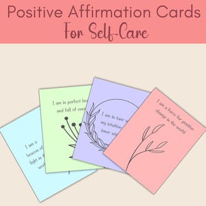 36 Positive Affirmation Cards – Printable A4 PDF | Self-Love & Motivation Cards | Instant Download