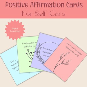 36 carte di affermazione positiva - PDF A4 stampabile / Carte di amore per se stessi e motivazione / Download immediato