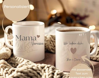 Mug for mom personalized with name and desired text – white coffee mug – tea cup gift idea for Christmas or Mother's Day