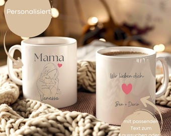 Mug for mom personalized with name and desired text – white coffee mug – tea cup gift idea for Christmas or Mother's Day