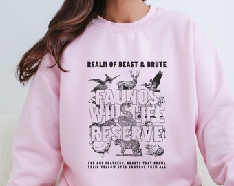 Faunos Wildlife Reserve Kindred's Curse Saga sweatshirt Everflame Bookish merch Romantasy Bookish Book Lover Booktok Merch Librariancore