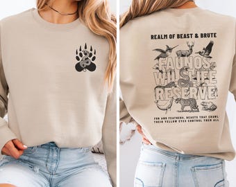 Faunos Wildlife Reserve Kindred's Curse Saga sweatshirt Everflame Bookish merch Romantasy Bookish Book Lover Booktok Merch Librariancore