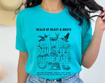 Faunos Wildlife Reserve Kindred's Curse Saga shirt Everflame Bookish merch Romantasy Bookish Book Lover Booktok Merch Librariancore