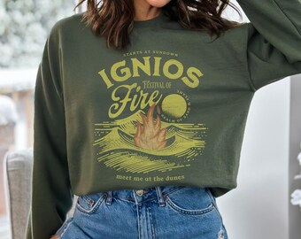 Ignios Festival of Fire Kindred's Curse Saga sweatshirt Everflame Bookish merch Romantasy Bookish Book Lover Booktok Merch Librariancore