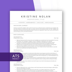 Currículum vitae favorable para los negocios | Currículum de enfermería | Currículum minimalista moderno | Ejecutar plantilla de CV | Plantilla de currículum médico | DESCARGA INSTANTÁNEA