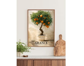 Italian Orange Fine Art Poster, Vintage Wall Art, Home Décor, Gift for Garden Lovers, Orange Tree Wall Print