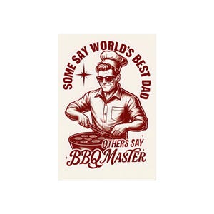 BBQ Master Fine Art Posters, Father&#39;s Day Gifts, Kitchen Wall Decor, Dad&#39;s Special Occasion Art, Grill Lover Print