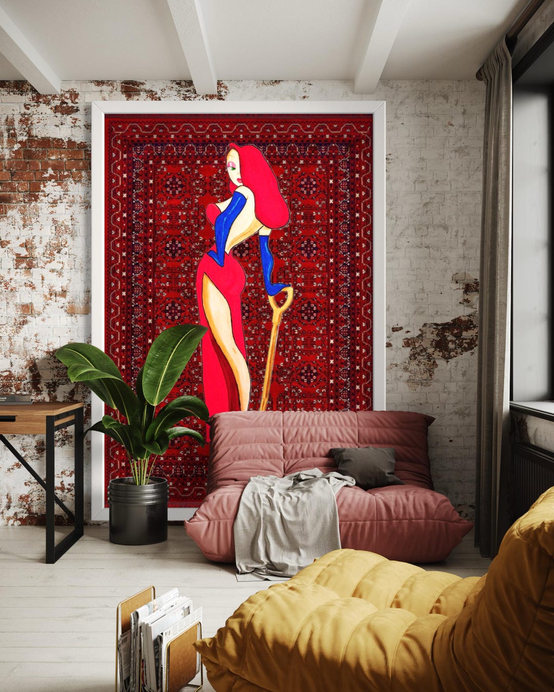Banksy Jessica Rabbit Pop Art Oil Painting,turkish Rug,oversize Carpet ...